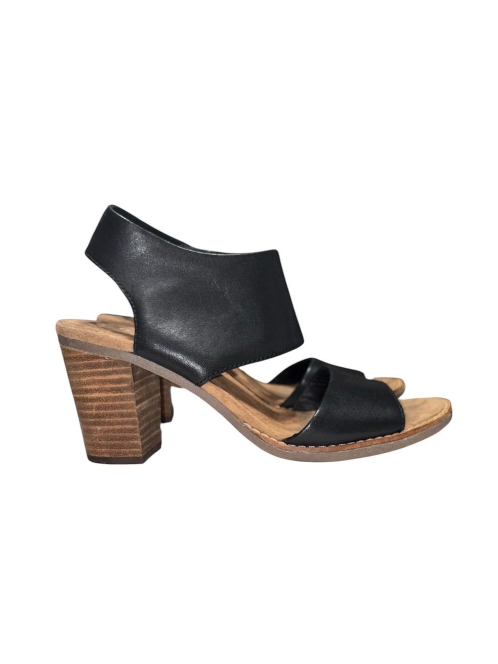 Toms Majorca Leather Heeled Cutout Sandals In Black Boho Indie Women’s Size 5.5 - Picture 2 of 11